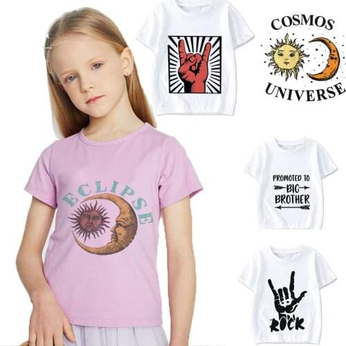 Boy We Will Rock U Letters Graphic Printed Pink Tshirts Summer New Fashion Kids T-Shirt Girls Tops Tee Childrens Casual T-Shirt