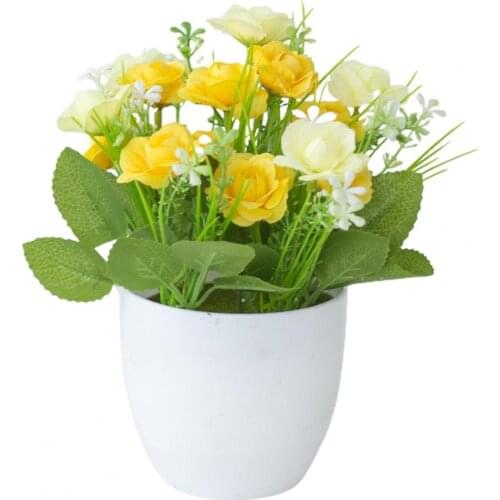 1 Set Artificial Potted Plant Decorative Plastic Wide Rose Table Simulation Bonsai Desktop Decor for Home Balcony