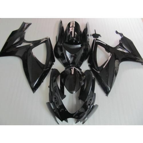 Injection mold Fairing Kit for SUZUKI GSXR 600 750 K6 06 07 GSXR600 GSXR750 2006 2007 All gloss black Fairings set+7gifts SD25