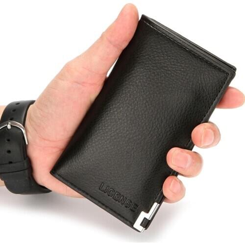 Lychee Pattern PU Mens Business Multi-Card Wallet Vertical Bank Card Holder 2020