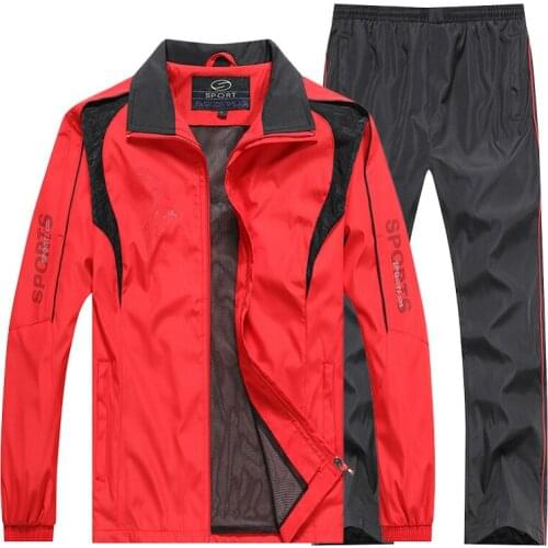 M-5XL Men Tracksuits Gyms Set Mens Sportswear Spring Autumn Sweatsuit Two PCS Jacket+Pants Sets Casual Track Suit Men New 2020