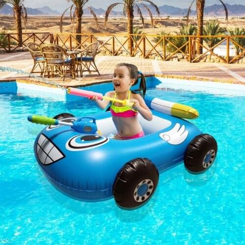 Inflatable Car Boat Pool Float with Squirt Toy for Kids Children Swimming Ring Summer Swim Pool Toy for Boys and Girls Float Act