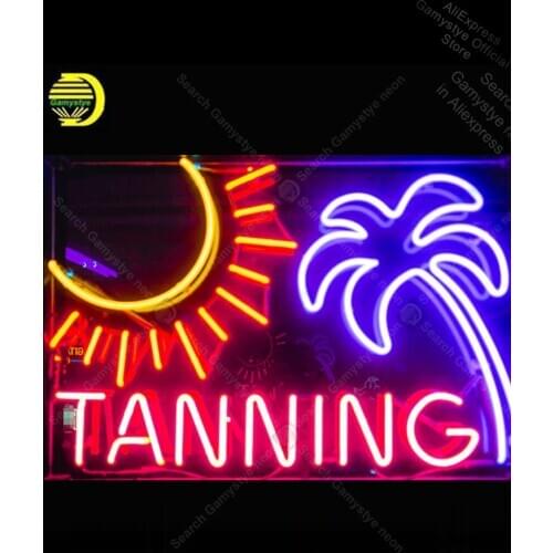 Neon Sign for Tanning with sun tree NEON Bulb Sign emotion Lamps Lighting Buffal Neon Indoor Signs Light Advertisement Cold Neon