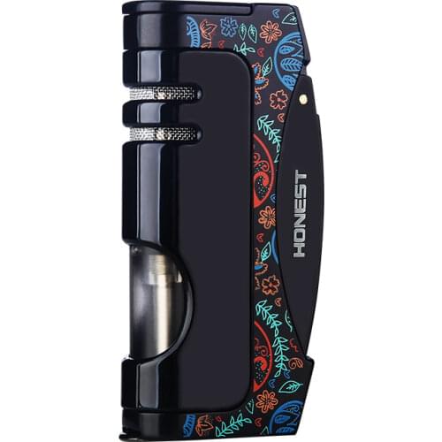 New Style Multi Functional Inflatable Gas Lighter Metal Straight WindProof With Cigar Tool Smoker Gift