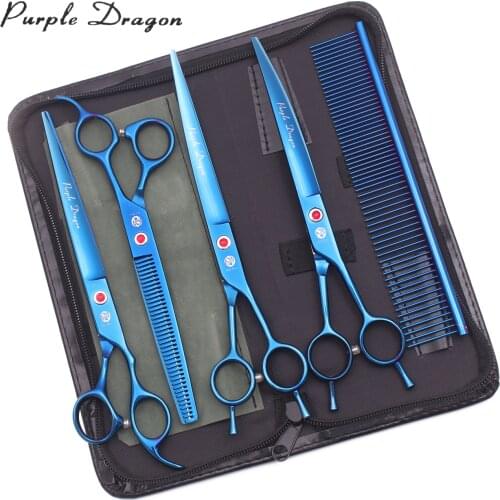 Scissors for Dogs 8" Japan Steel 440C Purple Dragon Original Pet Grooming Scissors / Shears Set Tijeras Peluqueria Profesional