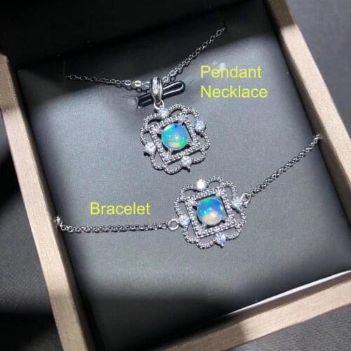 Hot Selling Beautiful Natural Opal necklace jewelry in 925 Sterling Silver/Opal necklace jewelry/Rainbow Natural Opal Stone