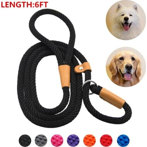 6 FT Strong Pet Dog Leash Traction Rope Chain Large Dog Collar P Dog Harness Comfortable Nylon Adjustable Training Leash