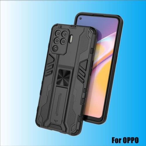KickStand Armor Case For OPPO Realme 8 Find X3 Pro C20 A93 A94 ShockProof Manget Shell Case Cover For OPPO Reno 5 Pro 5F 4 Lite