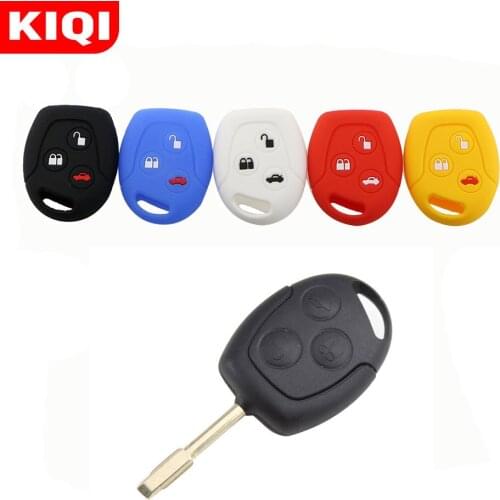 Silicon Car 3 Button Remote Key Case Cover Holder for Ford Focus Mondeo Festiva Fiesta Fusion C-Max S-Max KA Key Protector