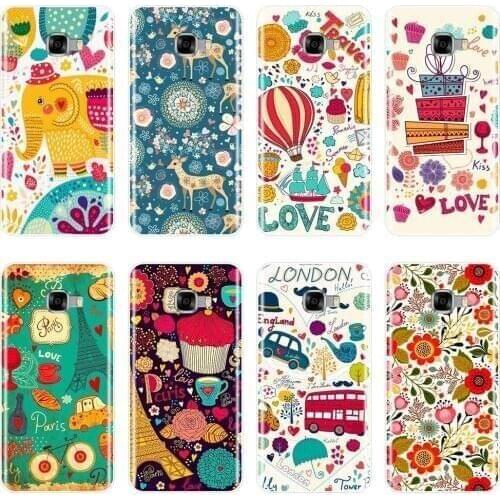 Heart Flower Cartoon Love Elephant Deer Silicone Phone Case For Samsung Galaxy C5 C7 C9 Pro Soft Back Cover For Samsung C5 C7 C8