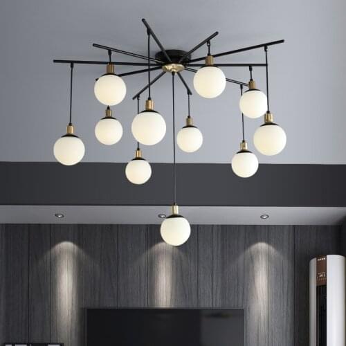 Nordic Led Ceiling Chandelier Glass Ball Lights Chandelier Restaurant Living Room Creative Chandeliers Lighting