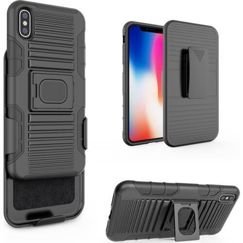 Heavy Duty Hybrid Rugged Case For iPhone XS Max Magnetic Ring Stand Belt Clip Swivel Holster Cover For Apple iPhone XS Max 6.5"