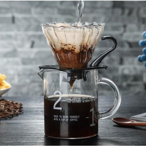 High-Temperature Resistant Glass Anti-Scald Coffee Maker Coffee Milk Water Pot With Scale Filter Home Coffee Machine Cup