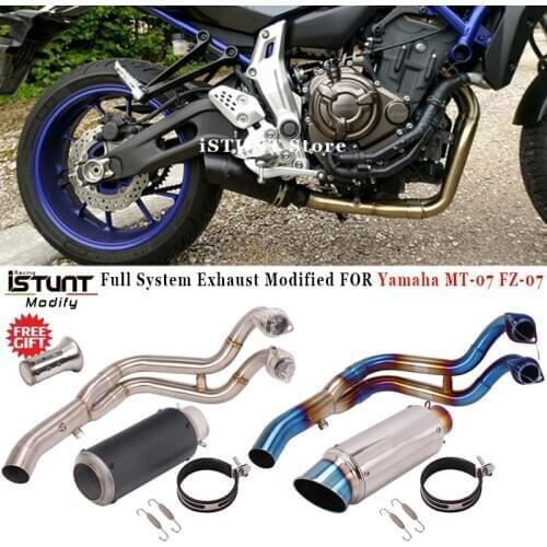 Motorcycle GP Exhaust Full System Modified Front Pipe Escape Muffler DB Killer For Yamaha MT-07 FZ-07 MT07 FZ07 XSR700 2014-2019