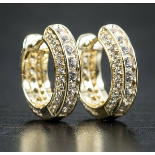 YOUHAOCC Couple Earrings Full Set of Zircon Gold Earrings for Men, Hip-hop Style Unisex Earrings, Fashionable Earrings