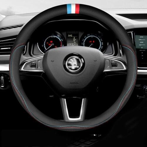 Suede + PU Leather Car Steering Wheel Cover For Skoda Octavia Superb 2012 Fabia Skoda Octavia a 5 a5 2012 2013 Yeti 2009-2013