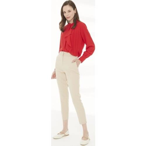 Zühre Women Beige Pants P-0024