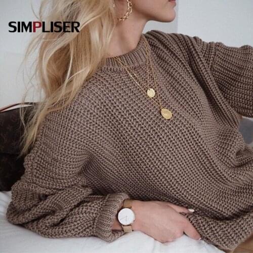 Loose Sweaters Women Oversized Long Sleeve O-neck Pullovers Red White Khaki Cashmere Knitted Tops 2020 Autumn Winter Clothes