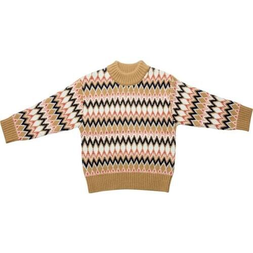 Winter Boy Girl Pullover Sweater Kids Striped Ribbed Knitting Sweater Children Soft Clothes Boys Tops Outfit Clothing 1003