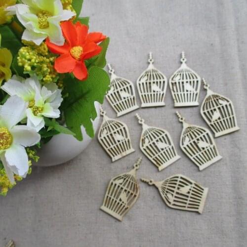 100pcs/set wholesale high quality New design bird cage die cutting wood Angle DIY scrapbook Wedding decoration 50mm*25mm 1155