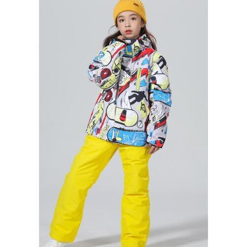 2019 Ski Suit Kids Thicken Winter Suit Children Snowboard Suit Children Ski Suit For Girls Ski Jacket Snowboard Snow Suit Warm