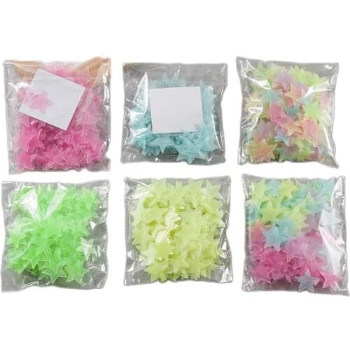 3D Star Moon Energy Luminous wall stickers Glow Starry sky wallpaper Children room Bedroom Ceiling Decal Home Decoration