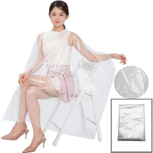 50/100 Pcs Disposable Hairdressing Capes PE Waterproof Apron Cutting Perm Dye Hair Cape Barber Transparent Hairdressing Cloth