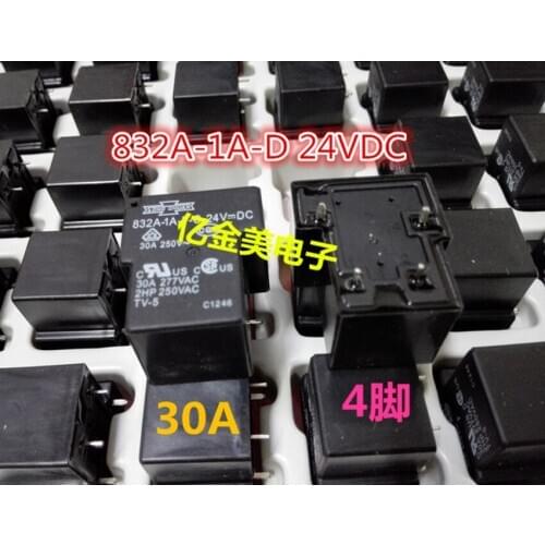 832A-1A-D 24VDC Relay 4-pin 30A 832A-1A-D-24VDC 24V