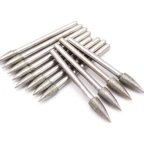 URANN 5pcs/set Diamond Grinding Head Bulletshaped Boron Nitride Grinder Jade Ceramic Glass Carving DIY Rotary Tool