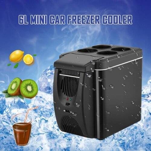 12V Car Refrigerator Freezer Heater 6L Mini Car Freezer Cooler Electric Fridge Portable Icebox Travel Electric Refrigerator