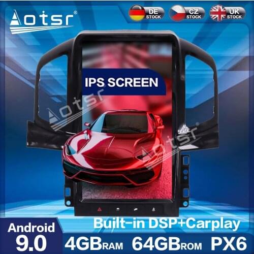 Aotsr 13.8 " Vertical Tesla PX6 Android 9 4+64GB Car Radio Player GPS Navigation HD Multimedia DSP For Chevrolet Captiva 2013-17