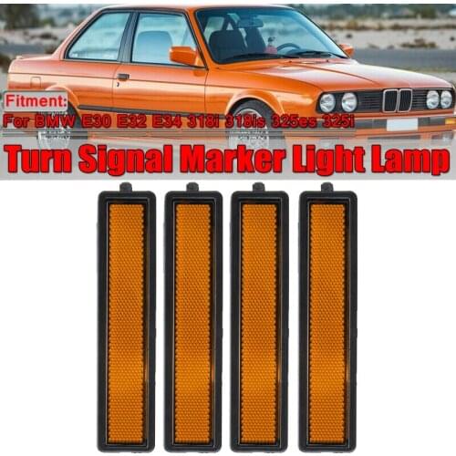 1pc Car Turn Indicator Sign Light Auto Accessories For BMW E30 E32 E34 3 Series L Or R Replacement Rear Bumper Side Marker Lamp