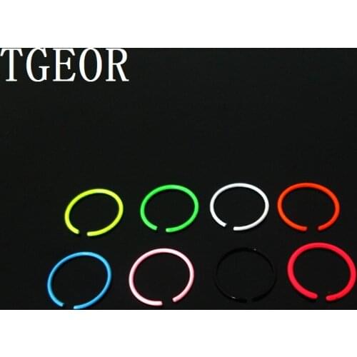 Free shipping Hot wholesale 22G 100pcs new neon colors Septum Ring Stainless Steel mixed colors hoop piercing nose ring