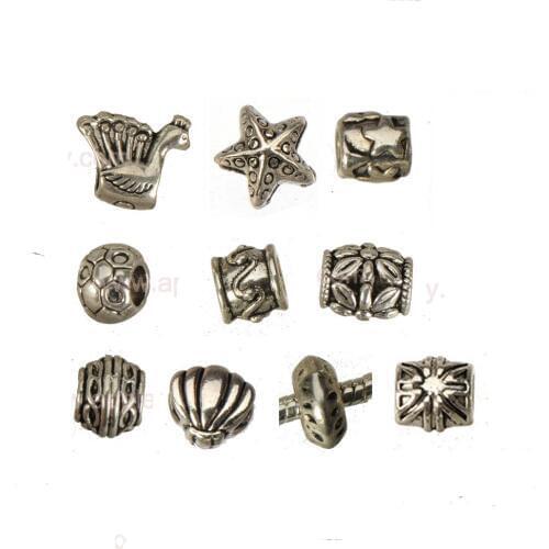 Charms beads european bracelets big hole loose diy hand make crafts starfish scallop peacock silver plate metal jewelry fittings