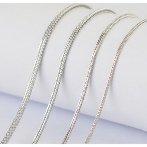 Lo Paulina 100% 925 Sterling Silver Fox Tail Necklace Chain 0.8/1.0/1.3/1.6mm Width 40cm/45/50/55/60/65/70cm For Jewelry Making