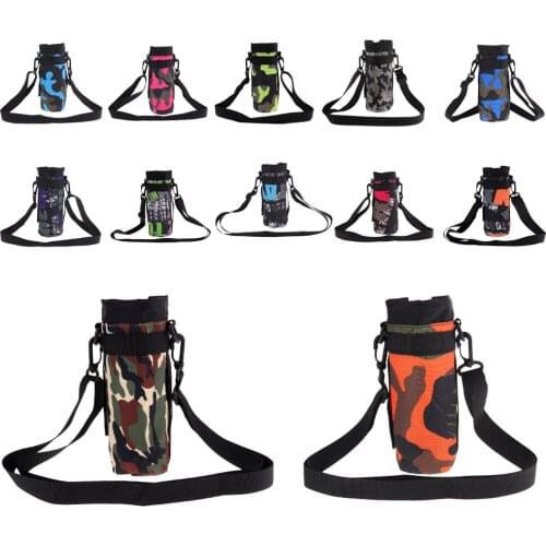 500ml Sports Water Bottle Cover Sleeve Case Waterproof Drawstring Strap Cup Pouch with Adjustable Shoulder Strap Backpacking
