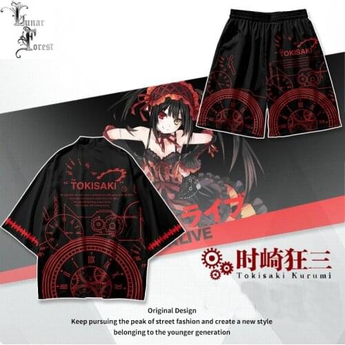 DATE A LIVE Tokisaka Kurumi Printing Japanese Kimono Haori Yukata Women/Men Fashion Summer Casual Cool Short Sleeve Streetwear