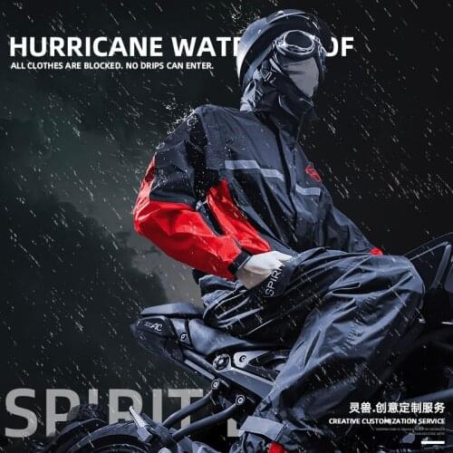 Spirit Beast Raincoat,rain pants,Heavy rain gear,Waterproof motorcycle bicycle rain jacket suit poncho table size Large