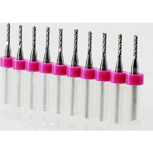 1.7mm PCB Milling Cutter 10PCS Metal Leather CNC Router Wooden Cutting Tool Swallow Texture Fresa Engraving Machine Accessories