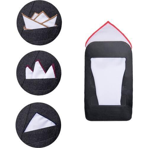 Hi-Tie 10Pcs Pocket Square Holder Keeper Organizer For Men Prefolded Men Suit Handkerchiefs JZ-01