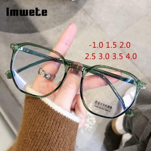 Imwete -1.0 1.5 2.0 2.5 3.0 3.5 Finished Myopia Glasses Women Men Blu-Ray Short Sight Eyewear Fashion Prescription Spectacles