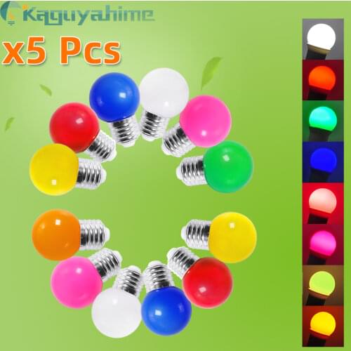 =(K)= 5Pcs Colorful E27 Bulb Led 3W Lamp Globe Lampada AC 220V SMD 2835 RGB E27 Flashlight G45 Led Bomlillas KTV Bar Spot Light