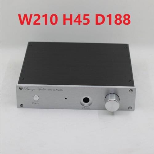 Size :W210 H45 D188 2204E Headphone Chassis Full Aluminum Preamplifier Enclosure AMP BOX PSU CASE