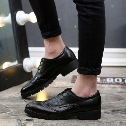 Casual Shoes Shoes Casual Leisure Fashion Leather Zapatos Casuales Para Hombre De Cuero Sneaker Sneakers Men For Male Black