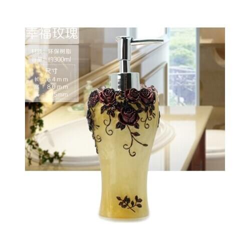 Hot 1piece 500ML Resin Hotel Bathroom Supplies Creative European Garden Soap Emulsion for Shower Gel Bottle Free Shipping