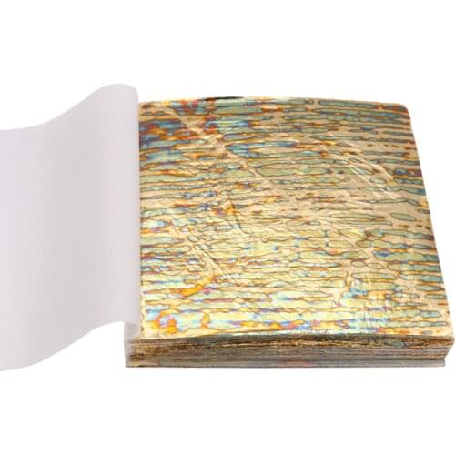 14x14cm Colorful Imitation Gold Leaf Sheet Variegated Gold Foil 50pcs/booklet for Nail Gilding Craft Paper Furniture Decoration
