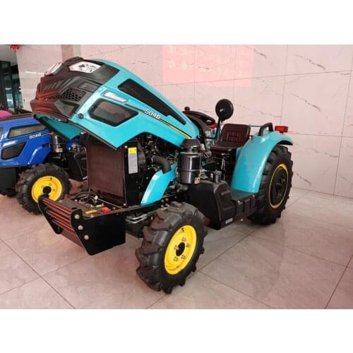 Mini 4 Wheel Big Power 50HP Garden Tractors Micro Greenhouse Orchard Machine