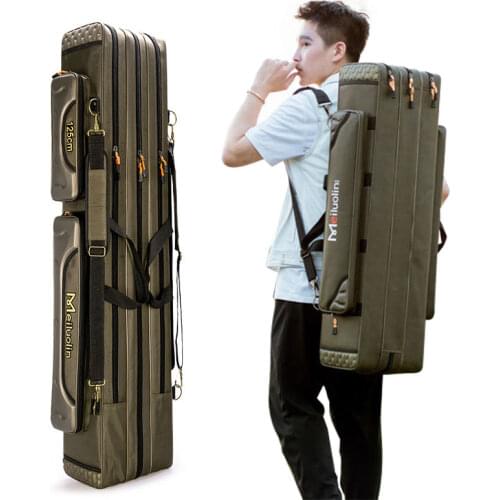 Multifunction Fishing Bag 3 layer Thick Oxford Rod Reel Lure Pole Bag Fishing Pole Tools Gear Tackle Large Capacity Storage Bag
