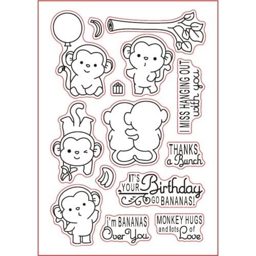 Naughty Monkey Animals Tree Set Clear Stamps for Scrapbooking Decorative Cards Paper Crafts Supplies Transparent Stamp New 2018