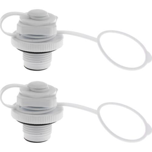 2Pcs Inflatable Air Valve Replacement Screw Air Valve for Inflatable Rubber Dinghy Raft Pool Boat Fishing Boats White